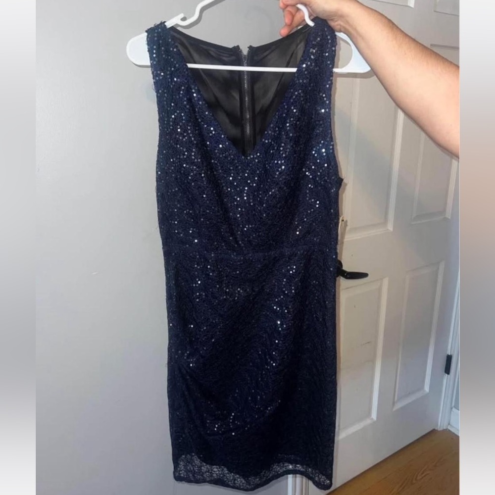 Alice + Olivia Elegant Navy Sequin Dress